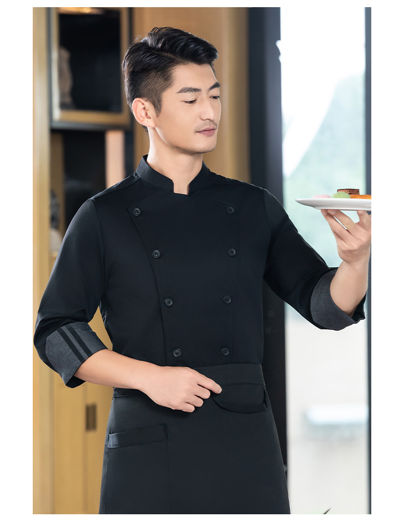 Breathable anti-fouling long-sleeved chef uniform H02-24301