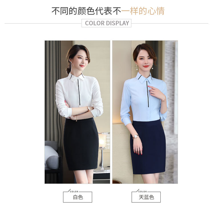 Business slim fit professional shirt DA2-6815 long sleeve shirt for women