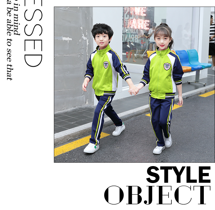 Sports style primary and secondary school students school uniforms children teacher class uniforms two-piece suits 737-8104