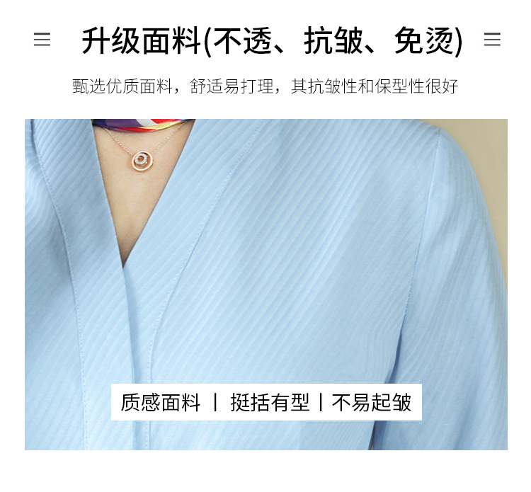 Urban professional twill cotton V-neck long-sleeved shirt for women DL1-6607 long-sleeved shirt for women