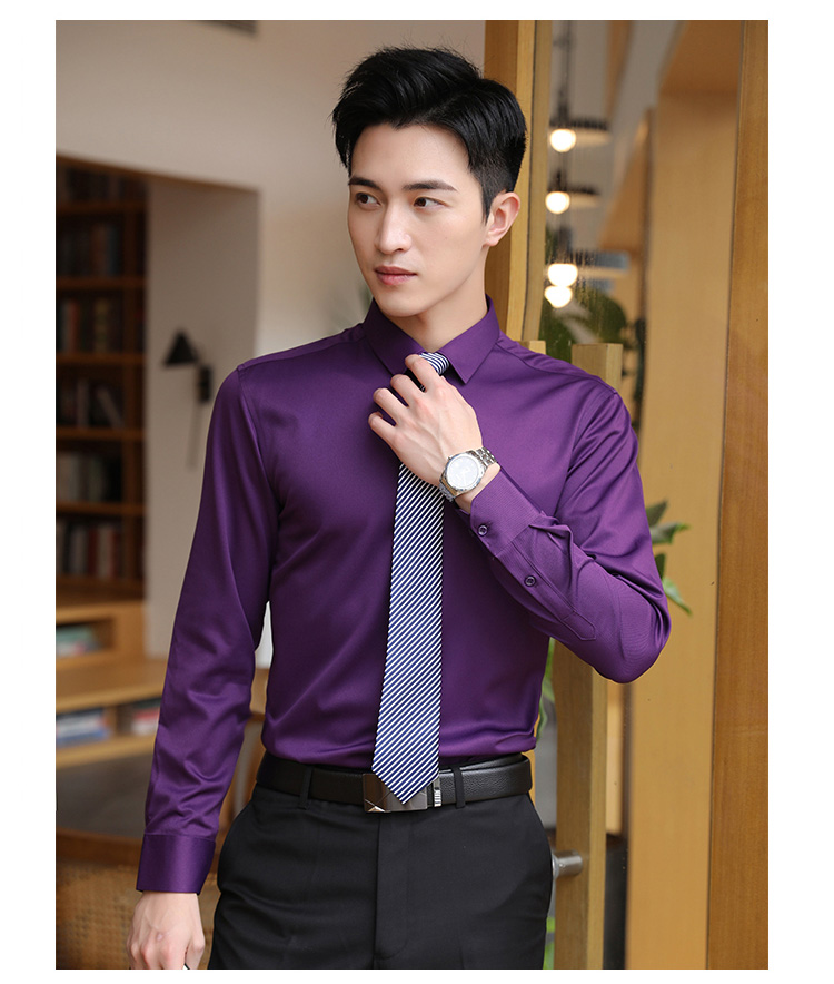 Professional twill stretch long-sleeved shirt for men 111-985 men long shirt