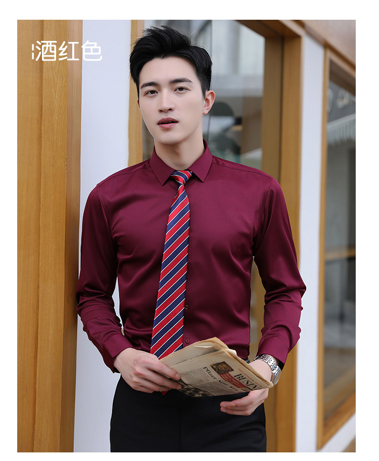 Professional twill stretch long-sleeved shirt for men 111-985 men long shirt