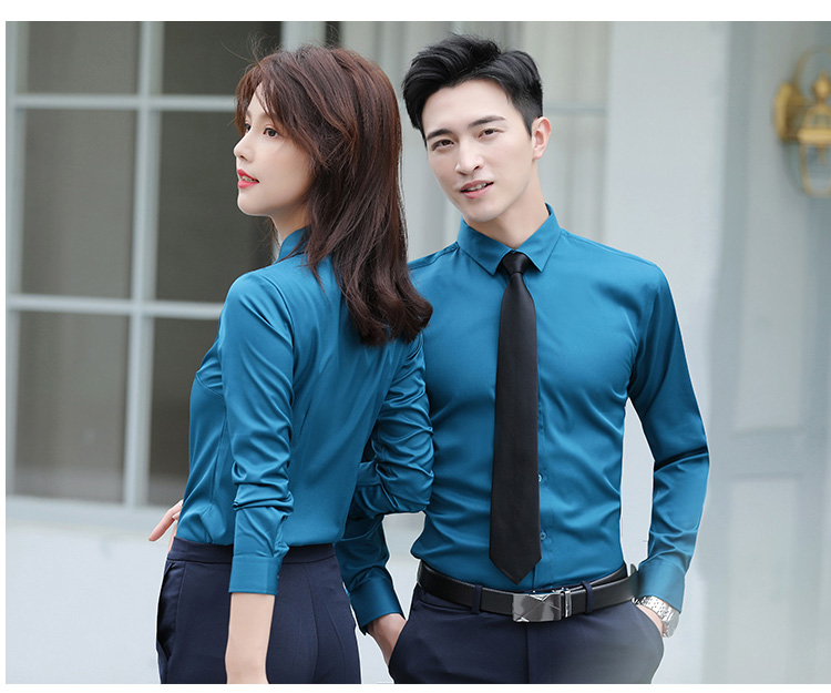 Business plain elastic long-sleeved shirt for women 111-986 women long shirt