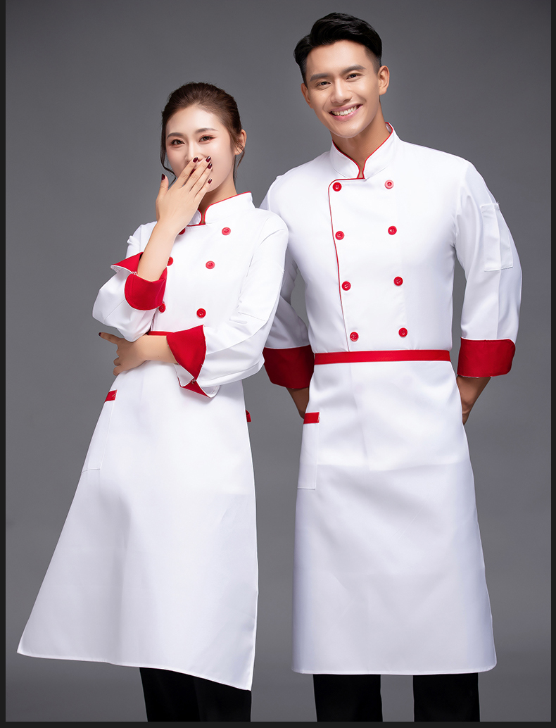 Single-side catering long-sleeved chef uniform top H12-L032