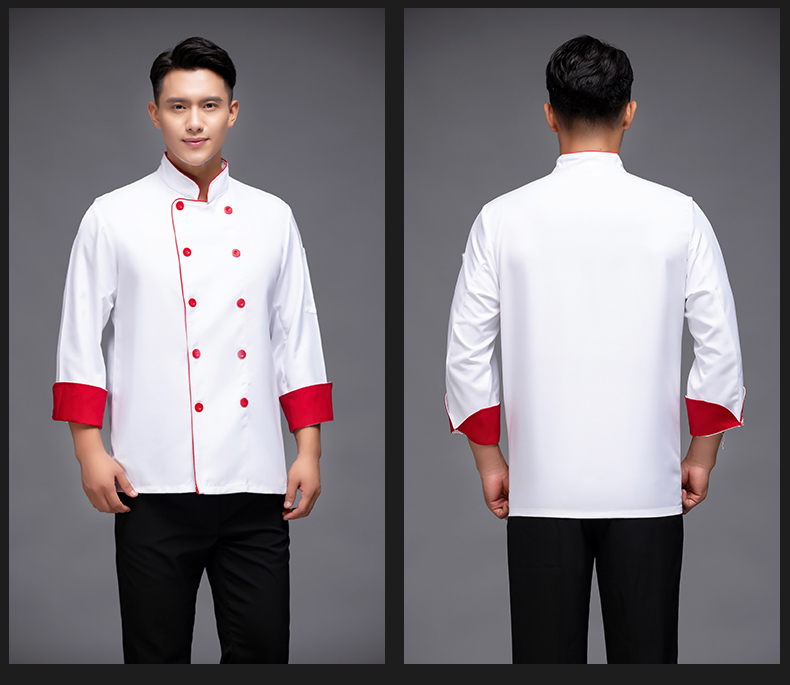 Single-side catering long-sleeved chef uniform top H12-L032