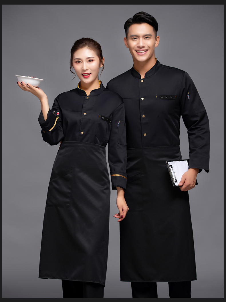 Single exhaust hole hotel long sleeve chef uniform top H12-L033