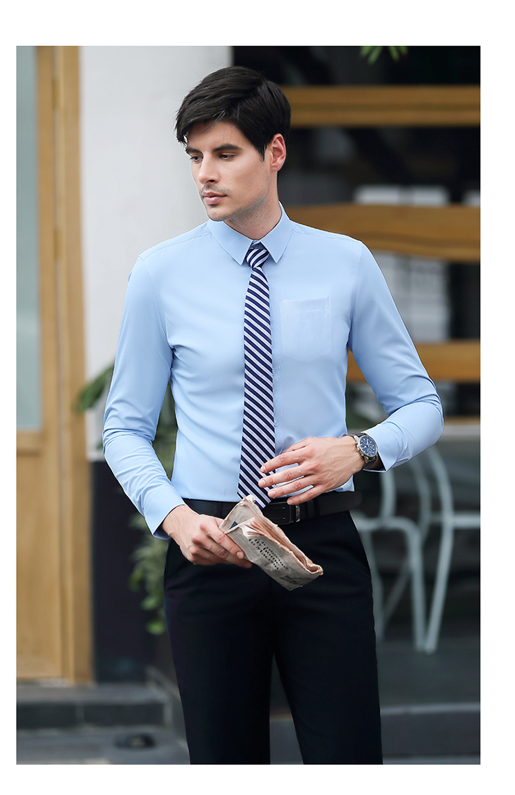 Plain modal slim fit commuter professional long-sleeved shirt for men and women DQ1-9808 long-sleeved shirt