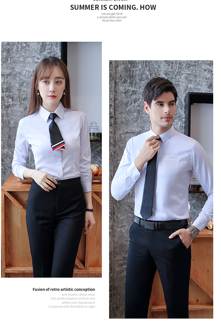 Plain modal slim fit commuter professional long-sleeved shirt for men and women DQ1-9808 long-sleeved shirt