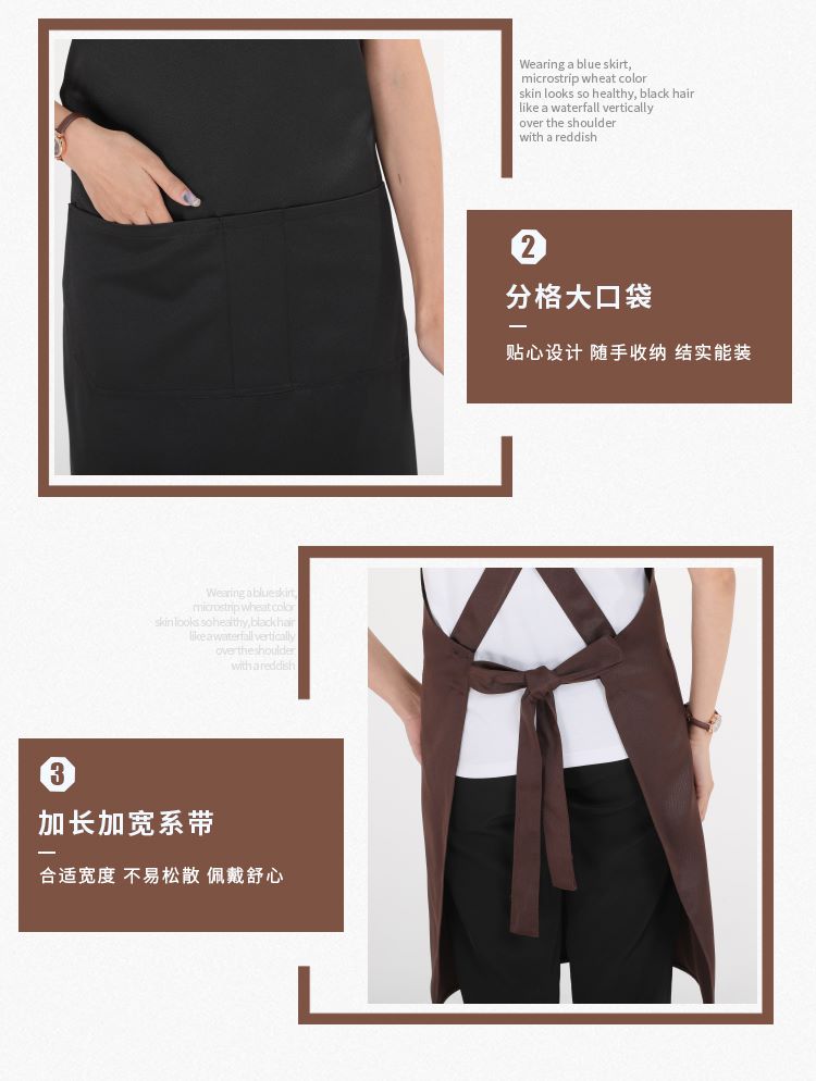 Workwear solid color bib apron U01-658