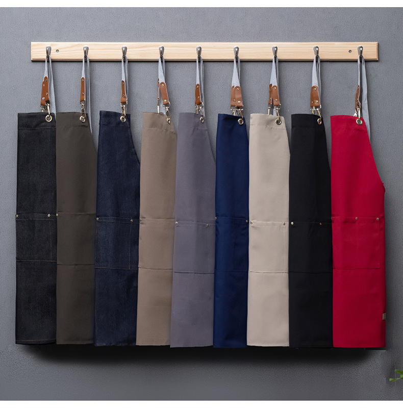 Canvas waterproof large and small pocket shoulder apron H20-20-163 canvas