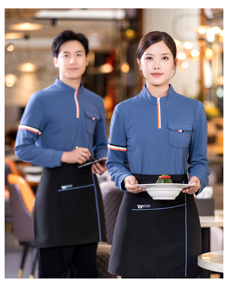 Half-zip sweatshirt catering waiter work clothes H01-2022-42