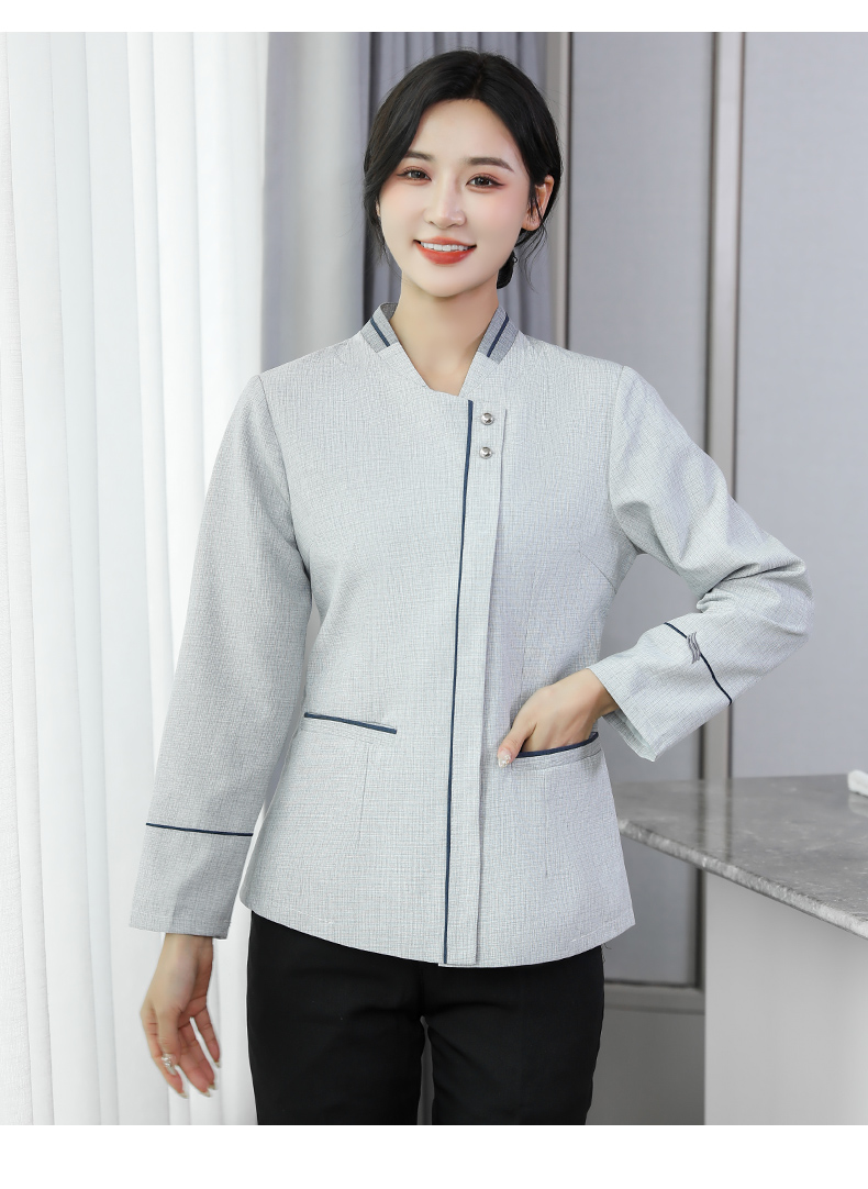 V-neck hotel long-sleeved cleaning work clothes for women H31-BJ10 for women