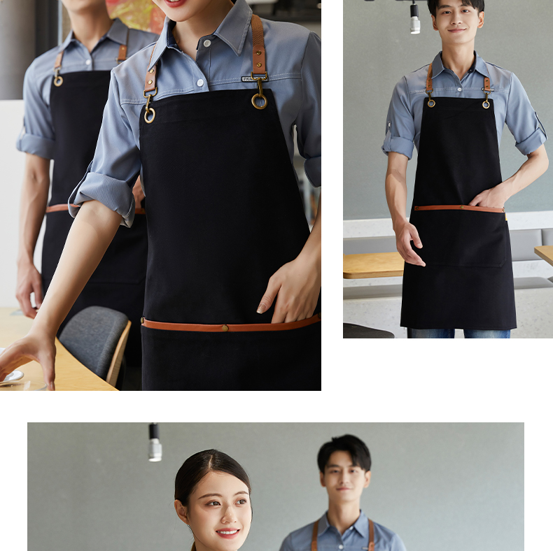 Cotton coarse cloth dirt-resistant and wear-resistant adjustable shoulder apron H15-C2205