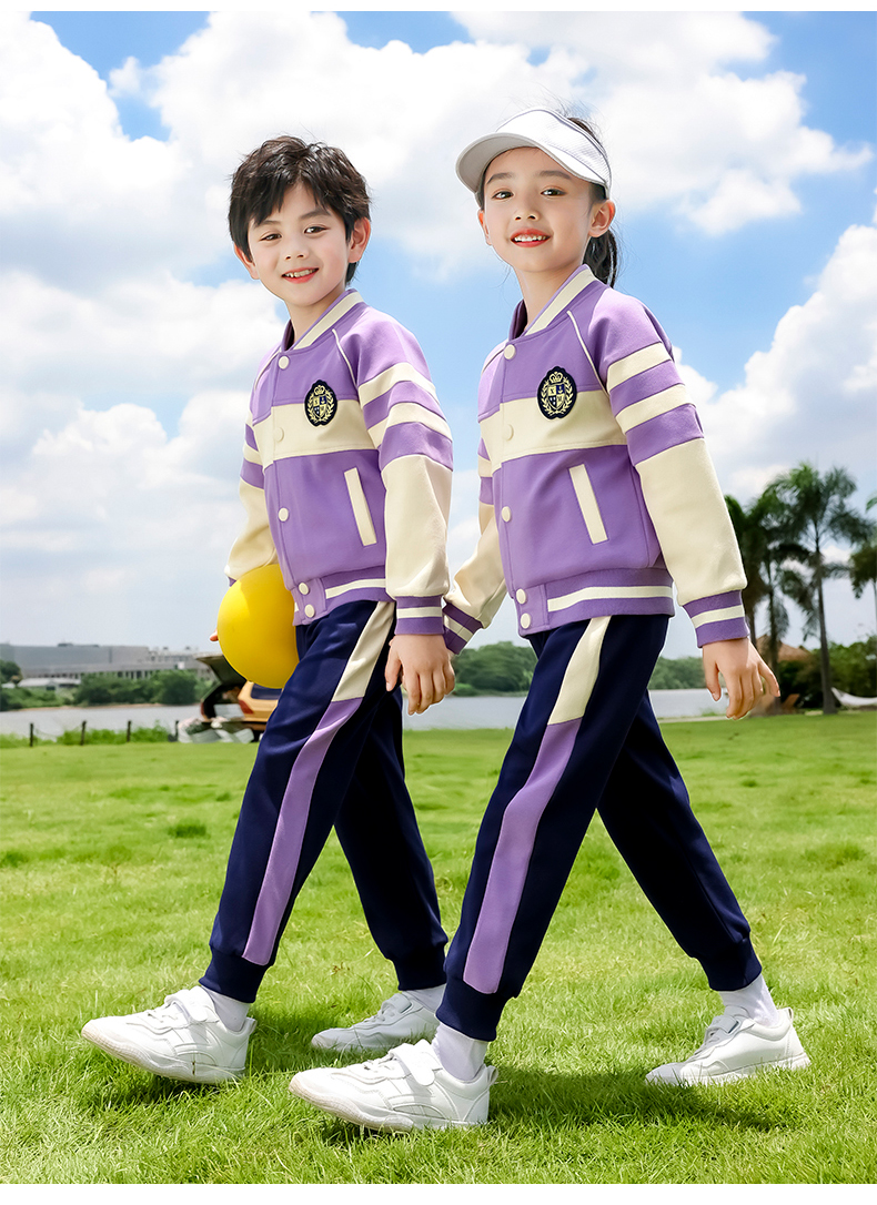 British style primary and secondary school students sports casual school uniform two-piece suit 215-9110 (with label)