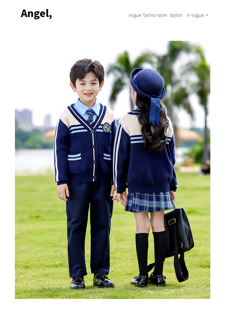 British style casual class uniform pure cotton suit school uniform 215-9155+9156 four-piece suit (with label)