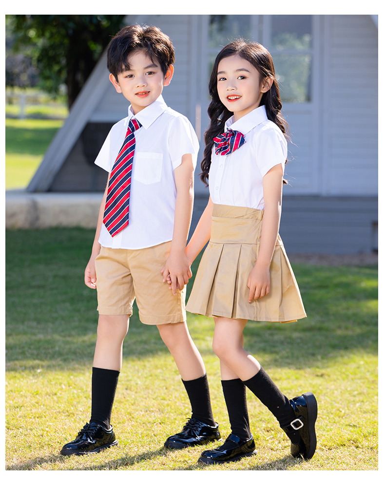 British style elementary and middle school students campus short-sleeved women shirt D11-2132