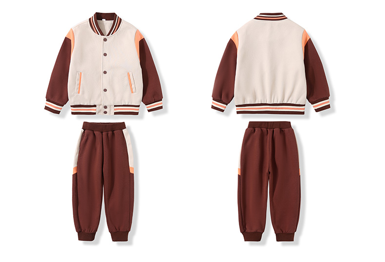 Primary school student sports style school uniform jacket suit two-piece suit 921-1328 coffee color jacket two-piece suit