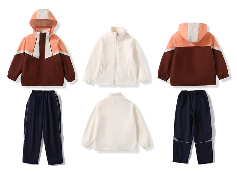 Primary school student sports style school uniform jacket suit two-piece suit 921-1328 coffee color jacket two-piece suit