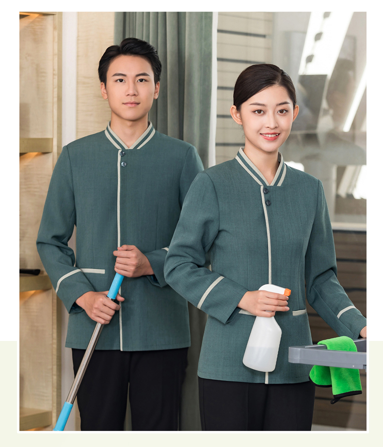 Fashionable and washable stand-up collar cleaning clothes and work clothes H01-2023-43