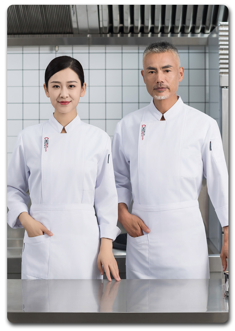 CHINA Letter embroidered long-sleeved chef uniform H01-2023-31