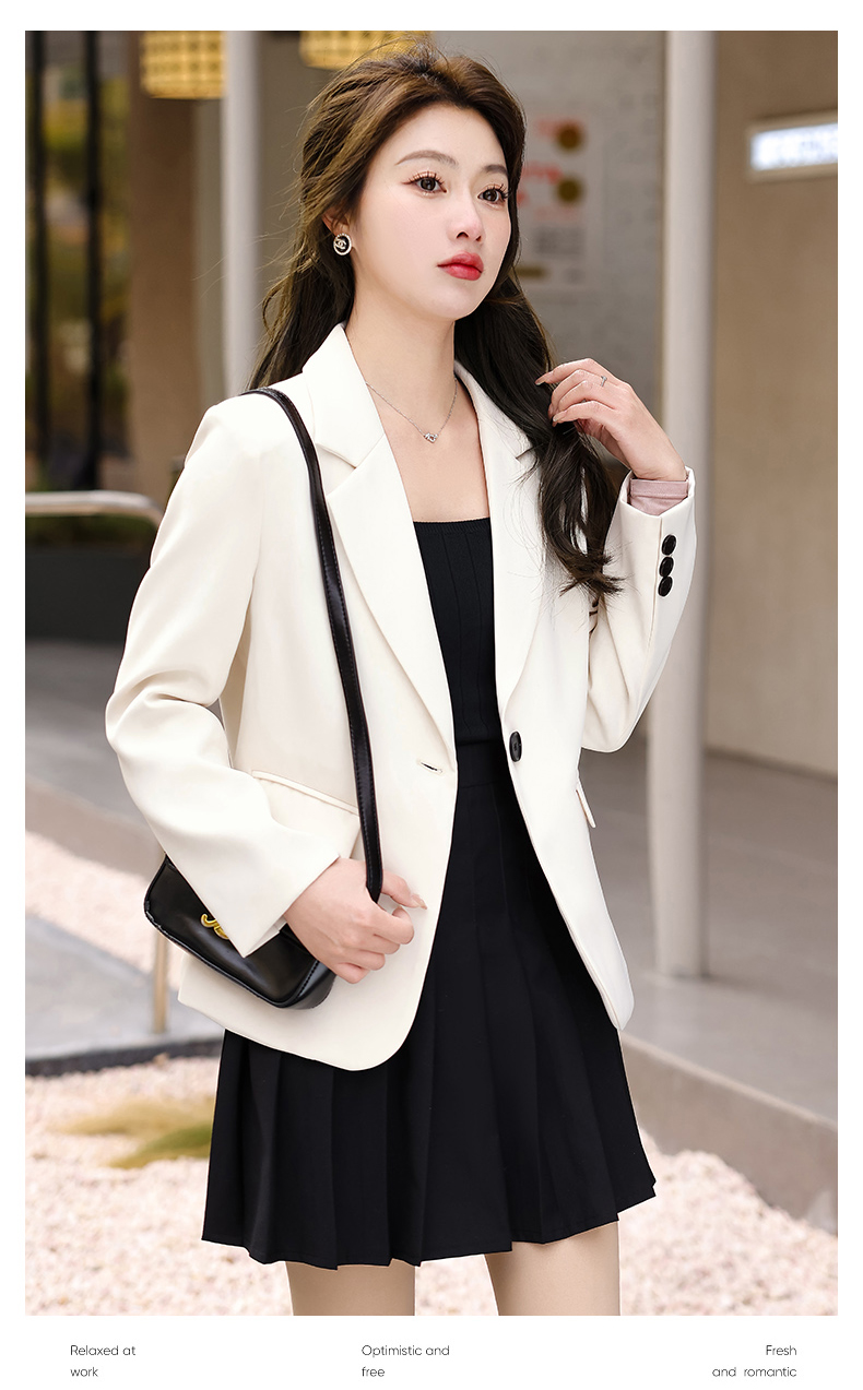 Casual white collar small suit jacket for women 134-9082 jacket