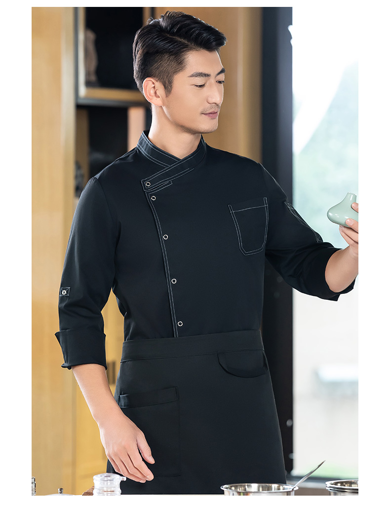 High-line five-claw button long-sleeved chef uniform H02-24302