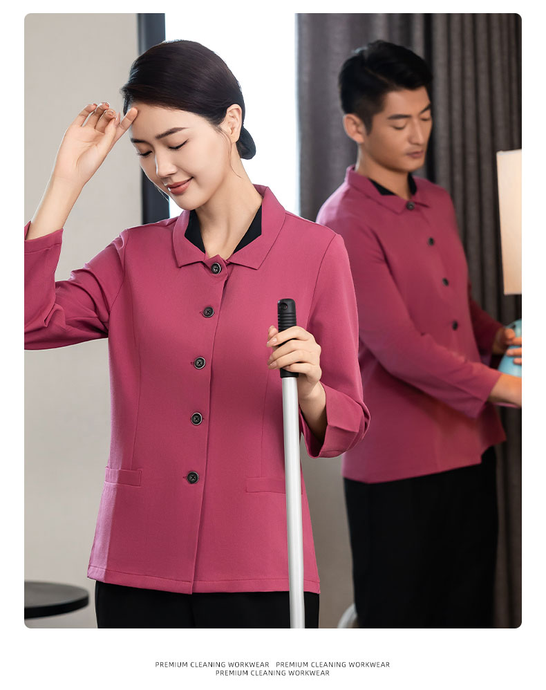 High-end lapel solid color cleaning clothes H02-24701