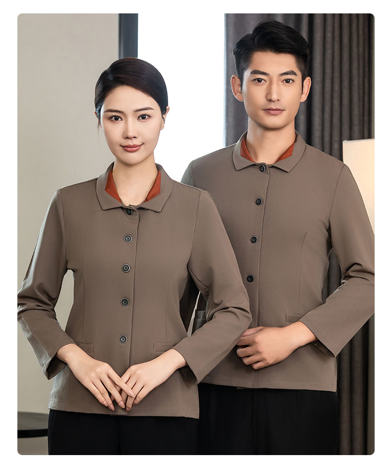 High-end lapel solid color cleaning clothes H02-24701