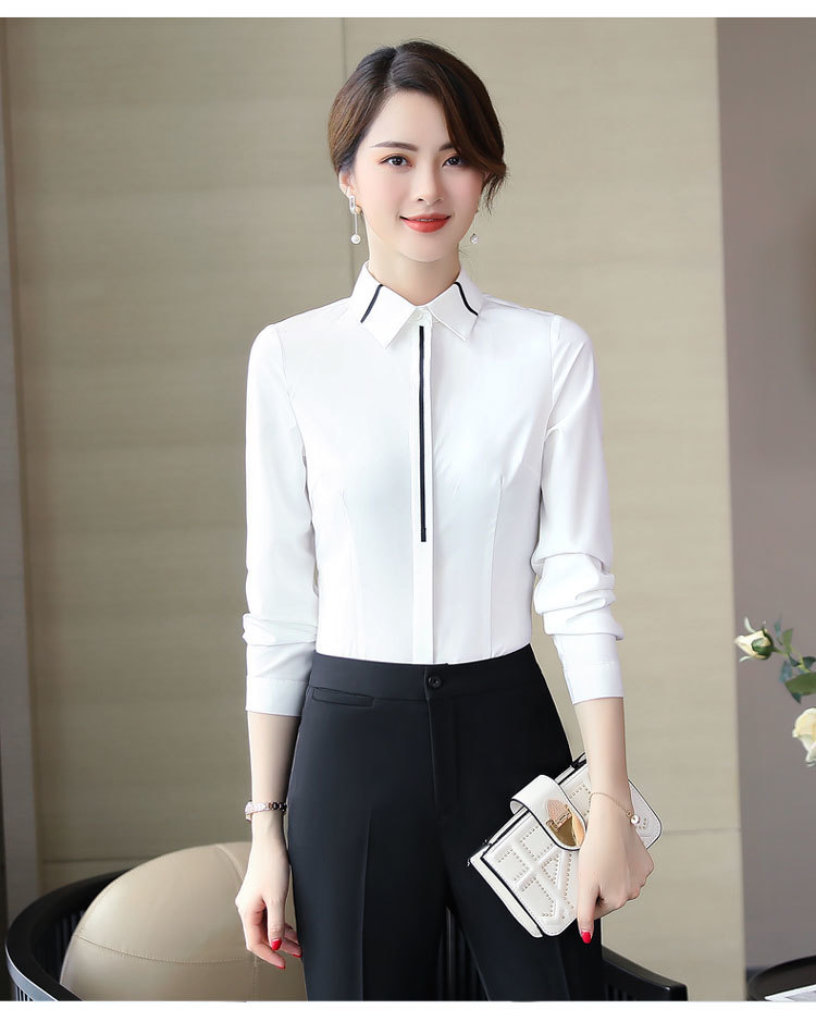 Business slim fit professional shirt DA2-6815 long sleeve shirt for women