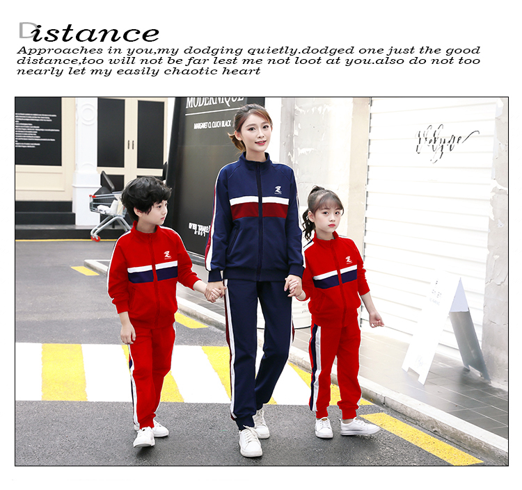 Sports style primary and secondary school students school uniforms children teacher class uniforms two-piece suits 737-8102