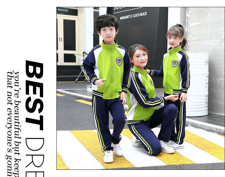 Sports style primary and secondary school students school uniforms children teacher class uniforms two-piece suits 737-8104