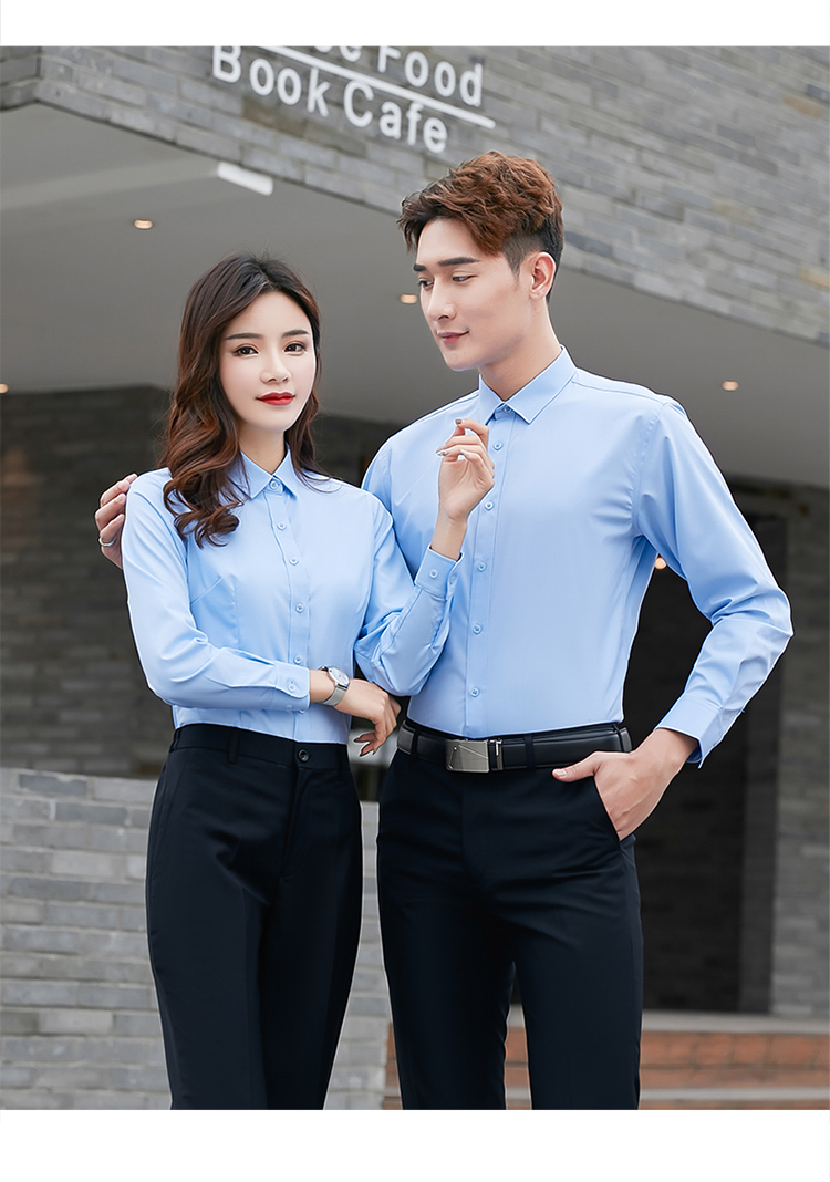 Professional slim bamboo fiber small collar long sleeve shirt men 180-000 men long sleeve