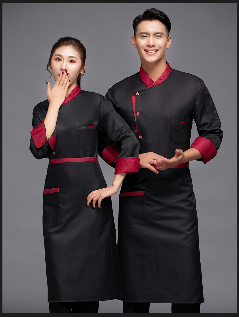 Triangle pocket long sleeve chef uniform top H12-L049