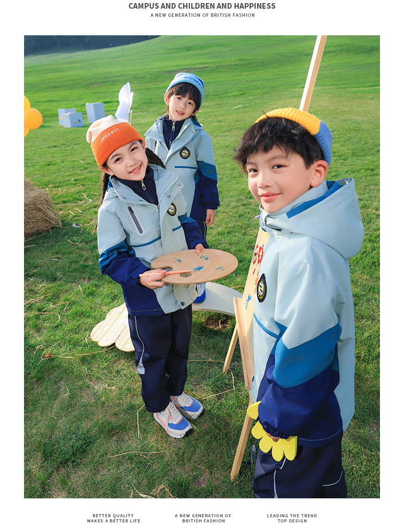 Campus primary school students outdoor sports school uniform suit two-piece suit 921-6327 assault jacket three-piece suit