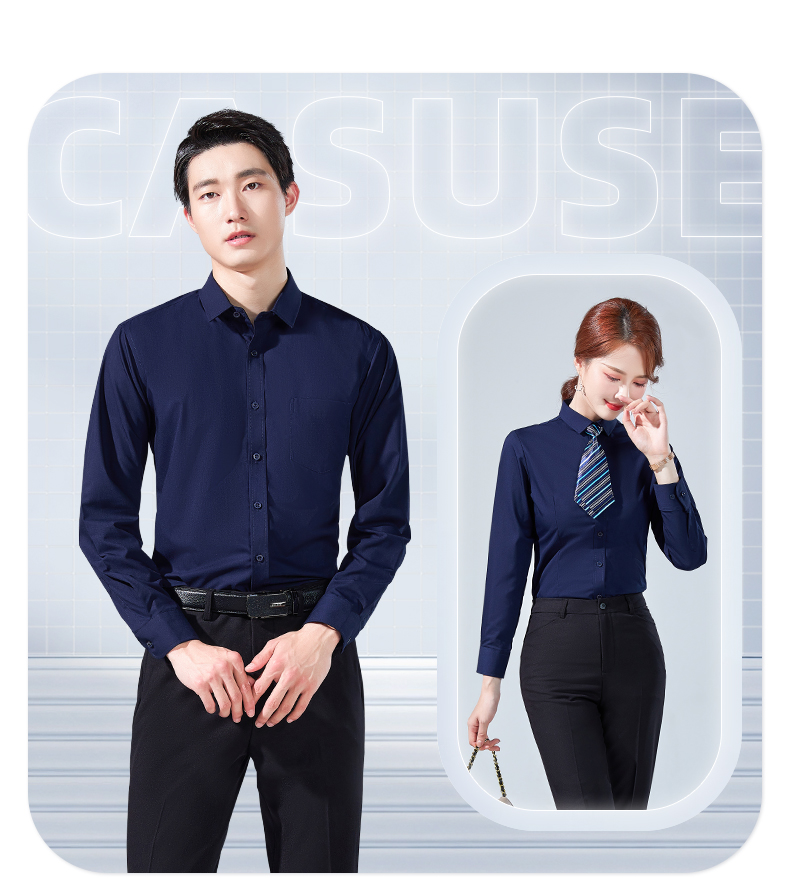 Slim fit bamboo fiber wrinkle-resistant long-sleeved shirt with pockets 188-8181 men long-sleeved shirt