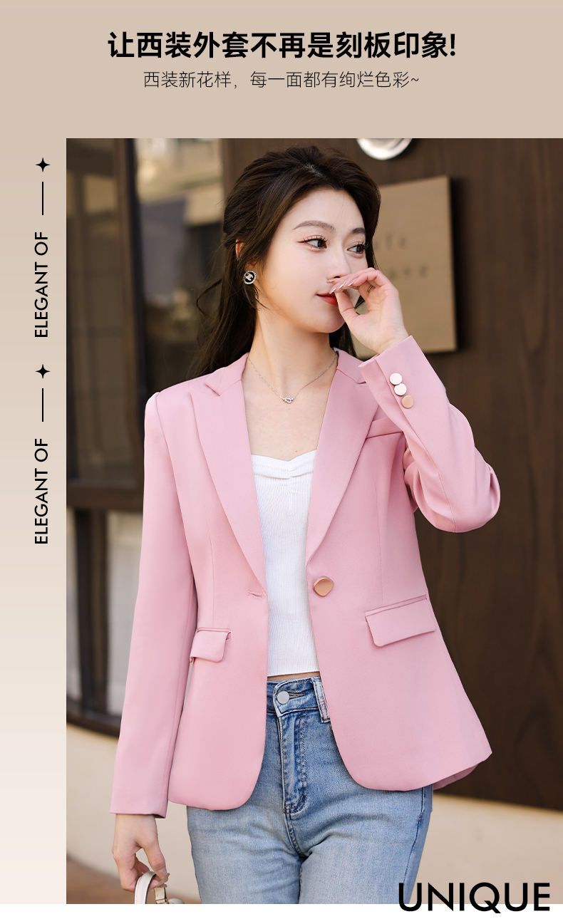 Casual white collar one button women small suit jacket 134-9081 jacket