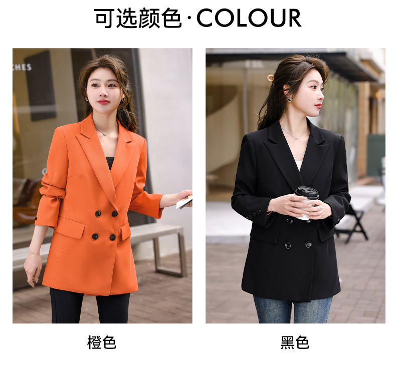 Casual white-collar mid-length small suit jacket for women 134-9096 jacket