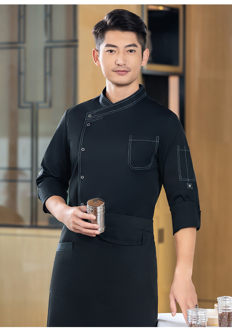 High-line five-claw button long-sleeved chef uniform H02-24302