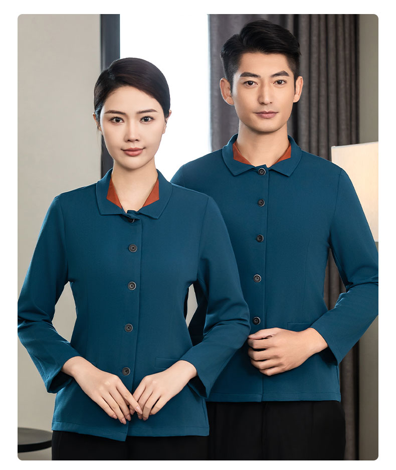 High-end lapel solid color cleaning clothes H02-24701