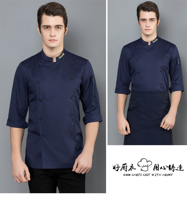 Cotton fine grain master three-quarter sleeve chef uniform top H02-21LY157-160