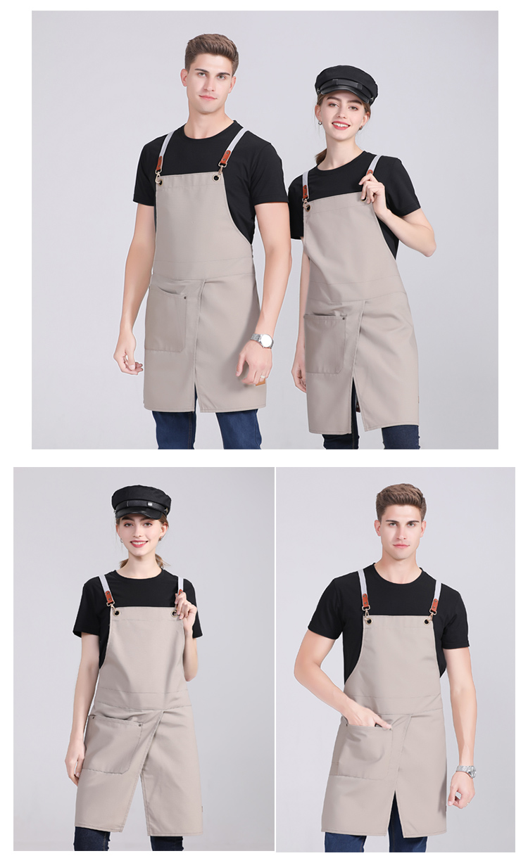 Canvas double ring buckle split kitchen apron H01-2020-37