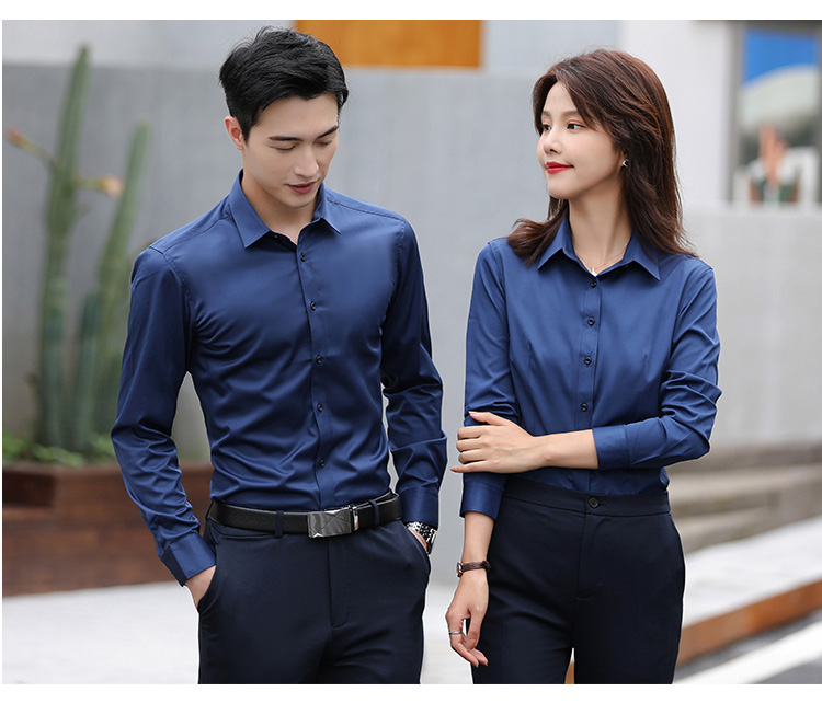 Professional twill stretch long-sleeved shirt for men 111-985 men long shirt