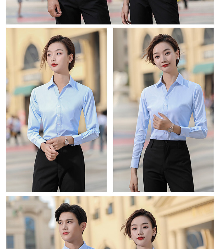 Plain V-neck long-sleeved shirt for women 129-889 long-sleeved shirt for women