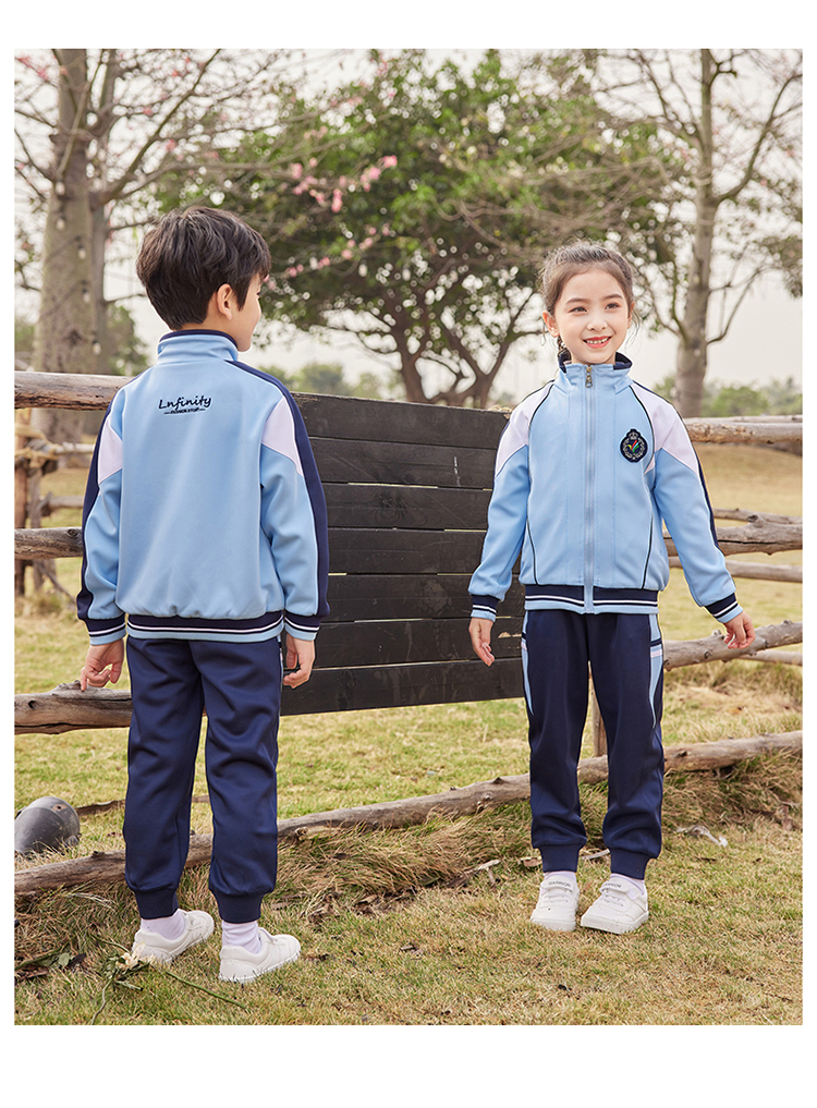 Sports style stand-up collar primary and secondary school students school uniform two-piece suit 894-2106 three-piece suit