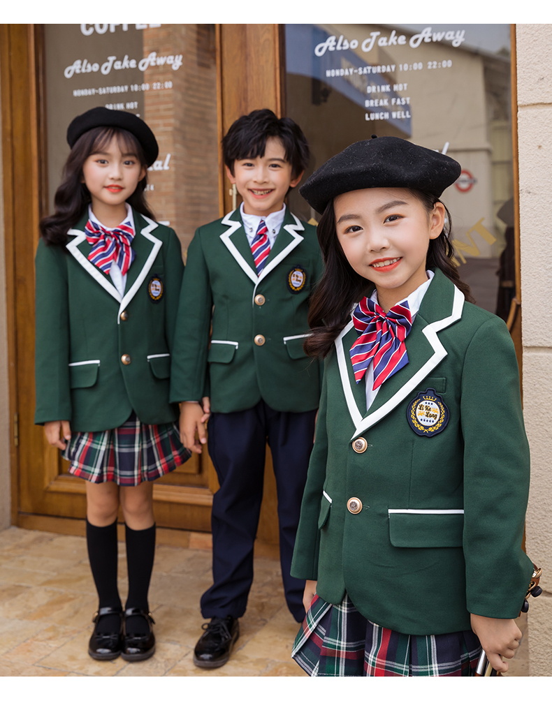 British style suits for primary and secondary school students school uniforms for children 455-9281 three-piece suit