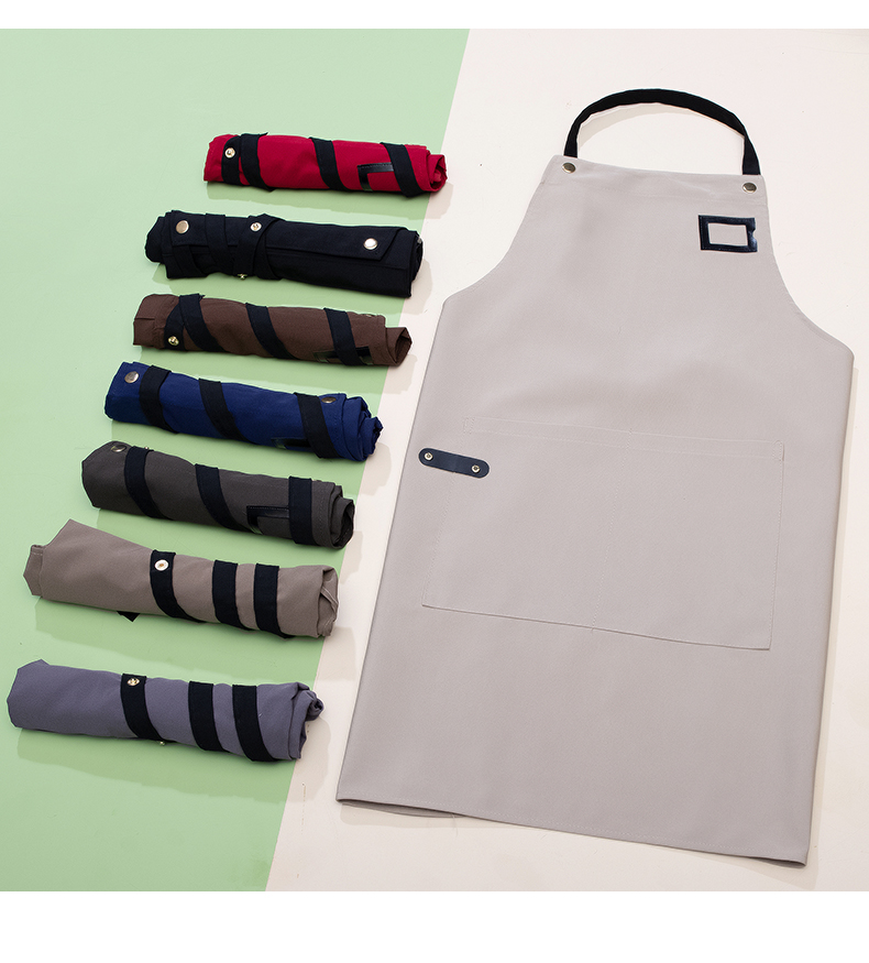 European style halter neck canvas waterproof apron H20-21-1921