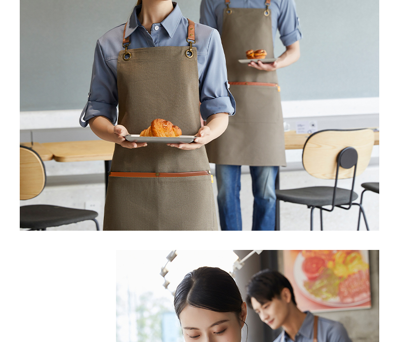 Cotton coarse cloth dirt-resistant and wear-resistant adjustable shoulder apron H15-C2205