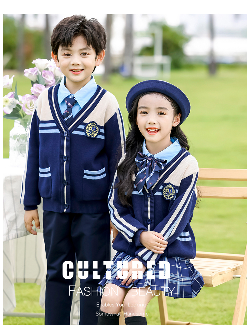 British style casual class uniform pure cotton suit school uniform 215-9155+9156 four-piece suit (with label)