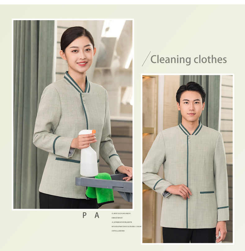 Fashionable and washable stand-up collar cleaning clothes and work clothes H01-2023-43