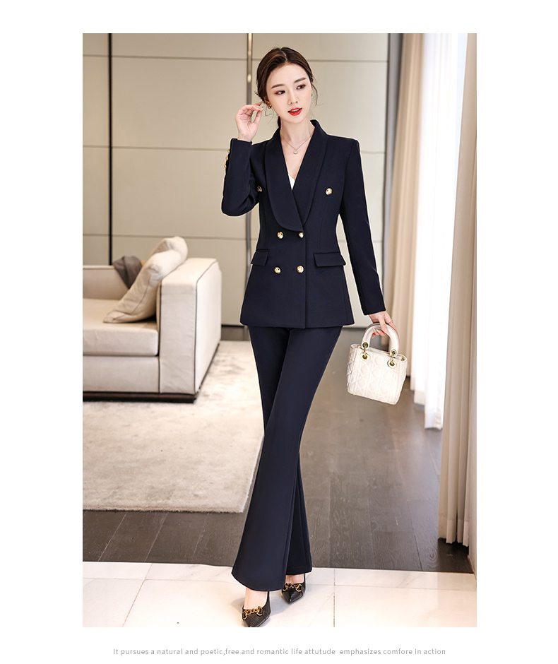 Urban white-collar slightly elastic women flared trousers 134-G362 flared trousers